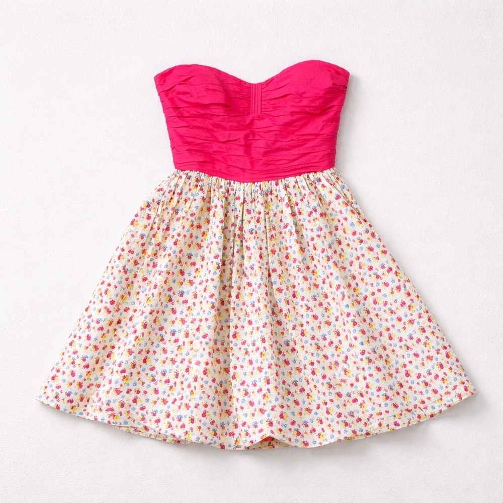 NWT Vintage Betsey Johnson 80s Punk Rock Strapless Floral Party Prom Dress S